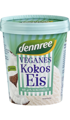 Veganes Kokos-Eis, mit 40% Kokosmilch