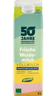 Frische Weidevollmilch, mindestens 3,8% Fett