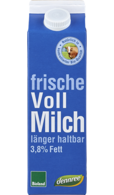 Frische Vollmilch länger haltbar, 3,8% Fett