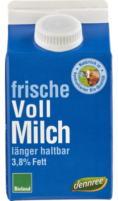 Frische Vollmilch länger haltbar, 3,8% Fett