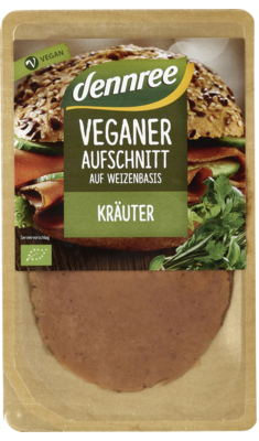 Veganer Aufschnitt auf Weizenbasis Kräuter