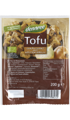 Tofu geräuchert mit Röstzwiebeln