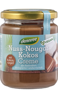 Nuss-Nougat-Kokos-Creme mit Kokosraspel