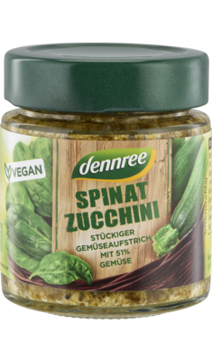 Spinat-Zucchini stückiger Gemüseaufstrich mit 51% Gemüse