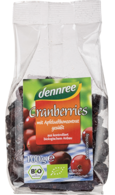 Cranberries mit Apfelsaftkonzentrat gesüßt