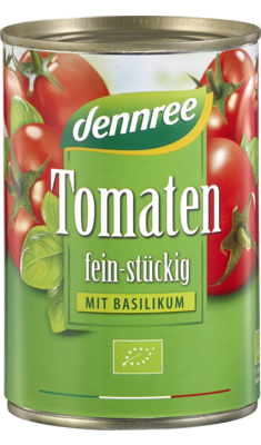 Tomaten fein-stückig mit Basilikum