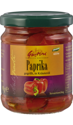 Paprika gegrillt, in Kräuteröl