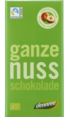 Vollmilchschokolade mit ganzen Haselnüssen