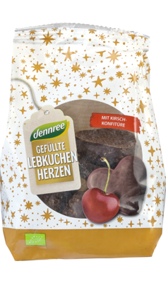 Lebkuchenherzen mit Kirschfüllung