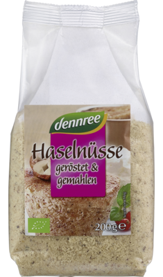 Haselnüsse, geröstet, gemahlen